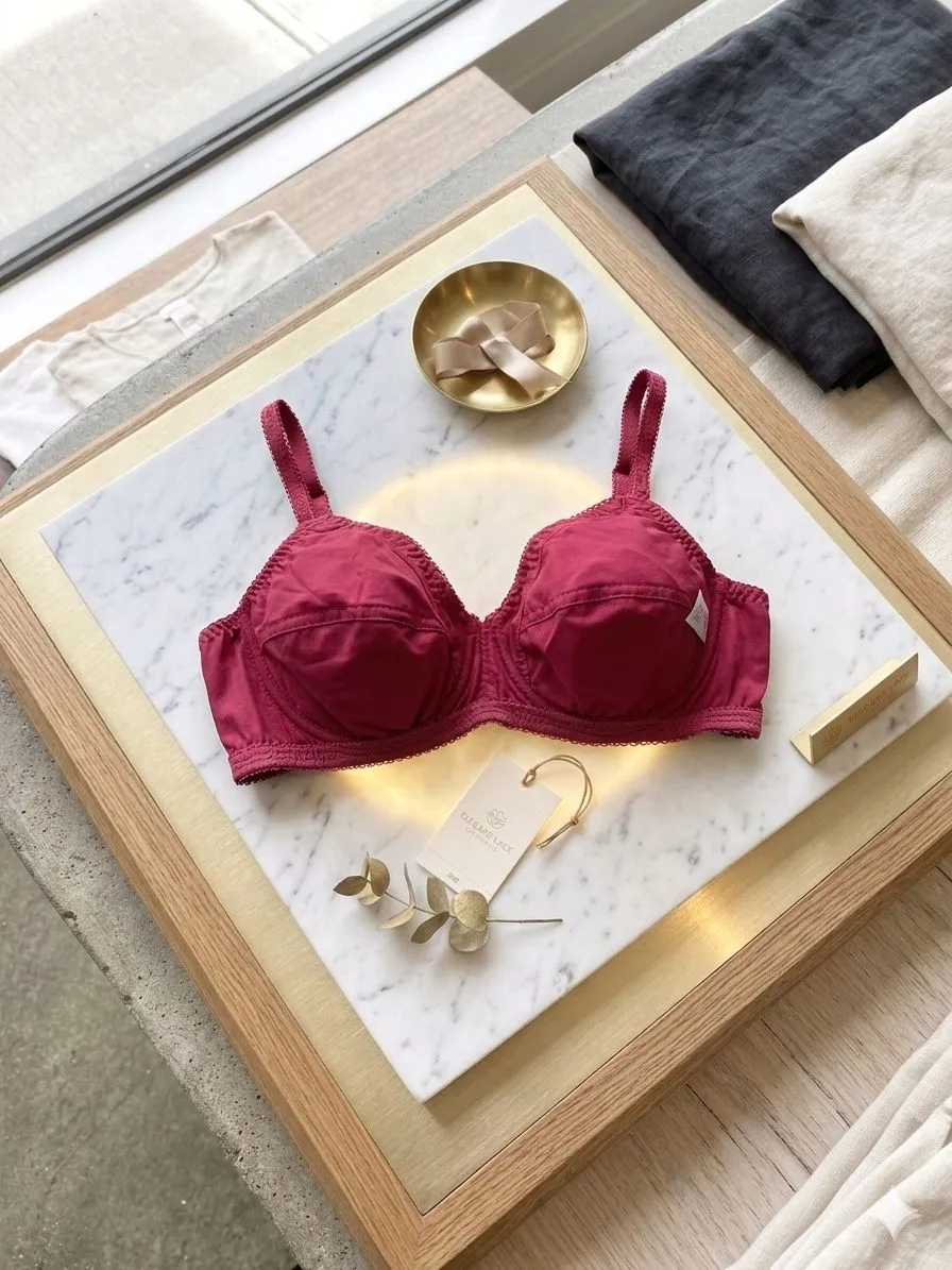 Bloom Cotton Bralette in Scarlet Red